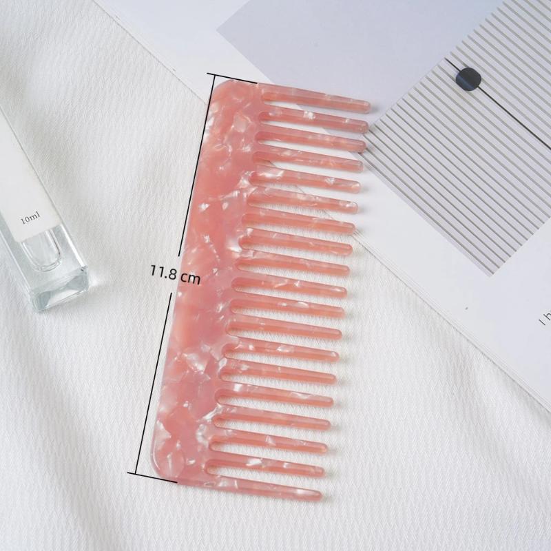 Wide Teeth Acetate Hair Combs Anti-Static Massage Hair Brush Hairdressing Colorful Hairdress Salon Styling Traveling Accessories