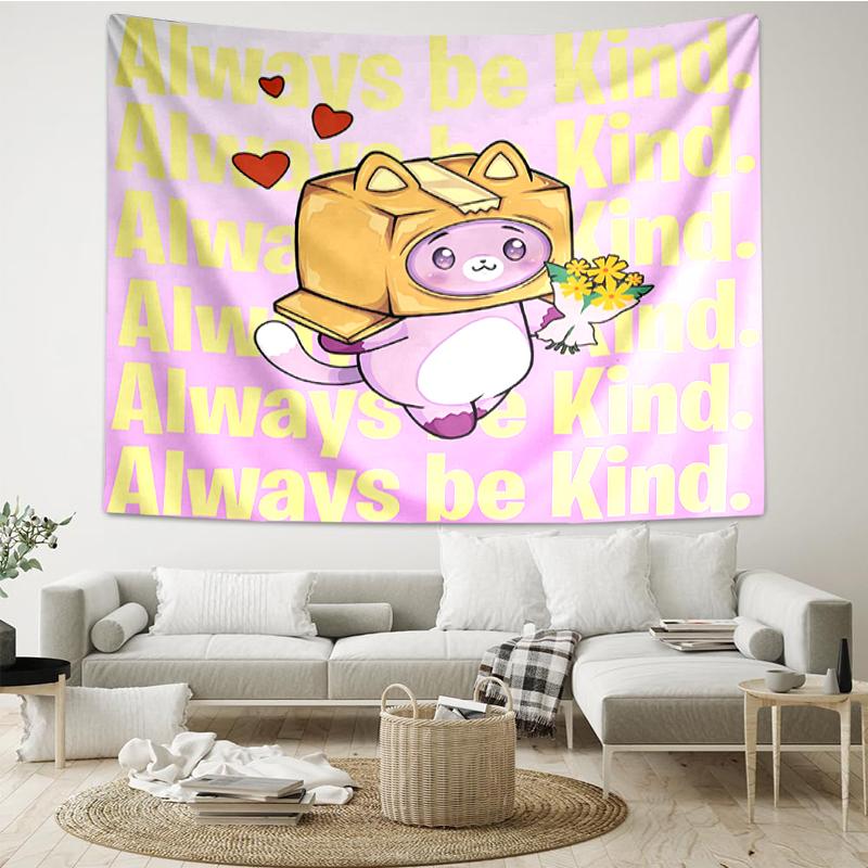 LankyBox Print Tapestry, Backdrop, Easy Setup, Ideal for Bedroom, Office & Living Room, with Aesthetic Wall Hanging Decor.