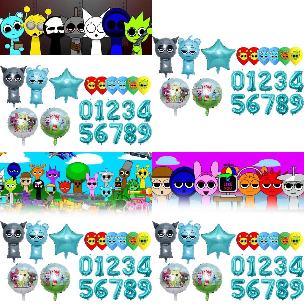 Cartoon Shape Sprunki Foil Balloons For Festive Events And Childrens Parties