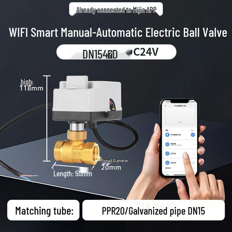 WiFi Smart Electric Ball Valve with Remote Control Timer for Automatic Irrigation