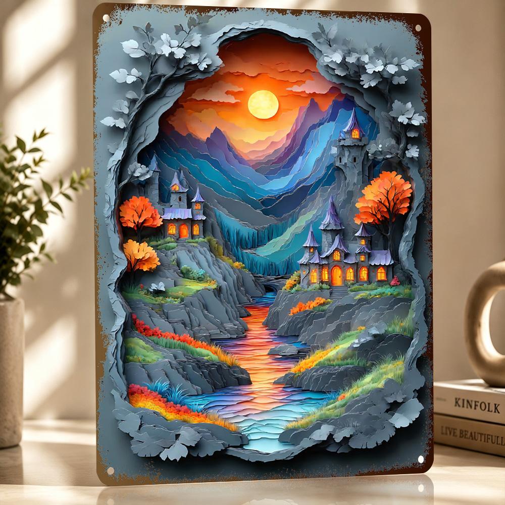 Papercraft Fantasy D Printed Texture Poster Personalized Wall Art Retro Metal Tin Signs for Decor Living Room Home Decorations
