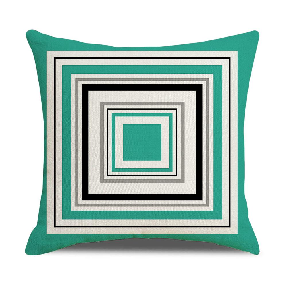 Daily Household Products Classic Simple Geometric Pillowcase Linen Office Cushion Waist Pillowcase