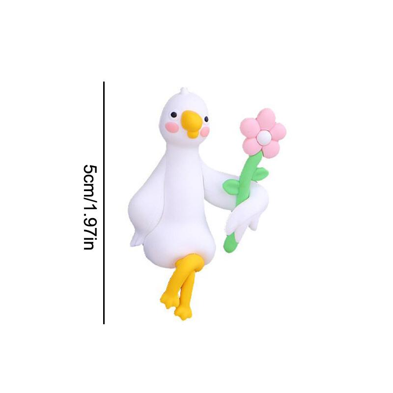 Playful 3D Duck Figurine Accessory for Desk Car Dashboard TV Monitor Decors and Gifts