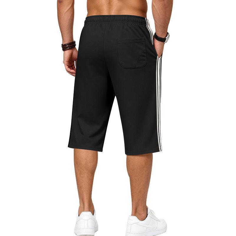 Pantaloncini Sportivi Estivi da Uomo in Maglia Traspirante con Elastico a Rete Sette Quarti Larghi da Spiaggia Uomo