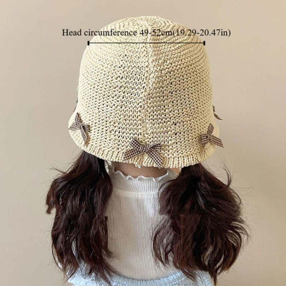 Sun Protection Children Panama Caps Foldable Baby Sun Hat Cute Bow Straw Hat