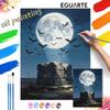 Halloween Bats Moon Stone Digital Oil Painting Coloring Painting Hand Painting Home Decoration