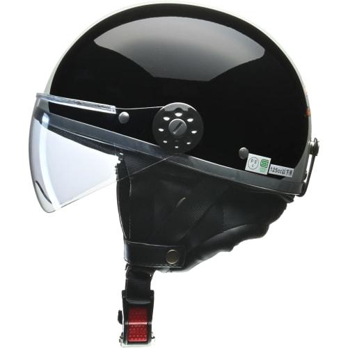 LEAD Motorcycle Half Helmet O-ONE Black/Silver - Free (Less than 57-60cm)