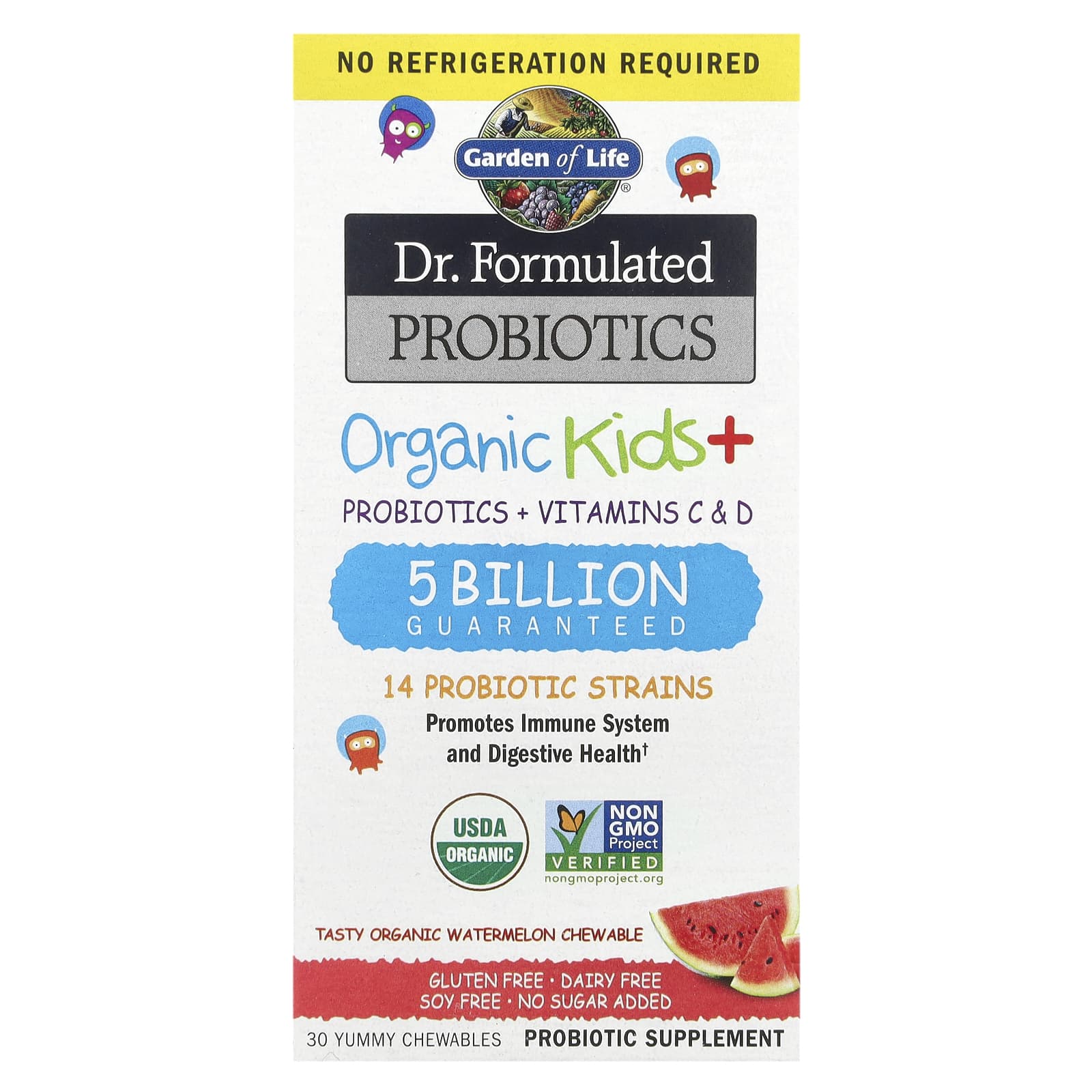 

Dr. Formulated Probiotics, Organic for Kids, Delicious Organic Watermelon Flavor, 30 Chewable Tablets