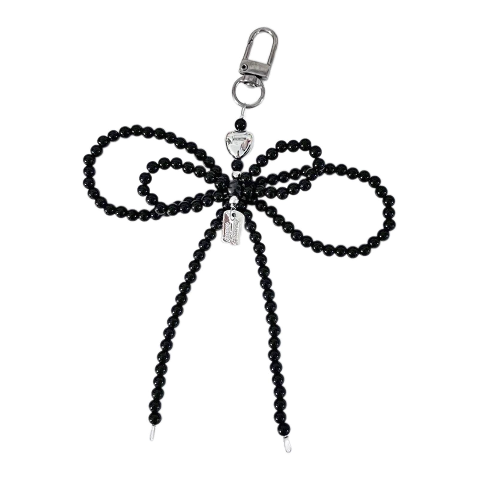 

Стильный шарм для телефона с бантиком, многофункциональные брелоки, украшение для сумки, модный кулон для ключей, подходит для повседневного и праздничного использования чёрный