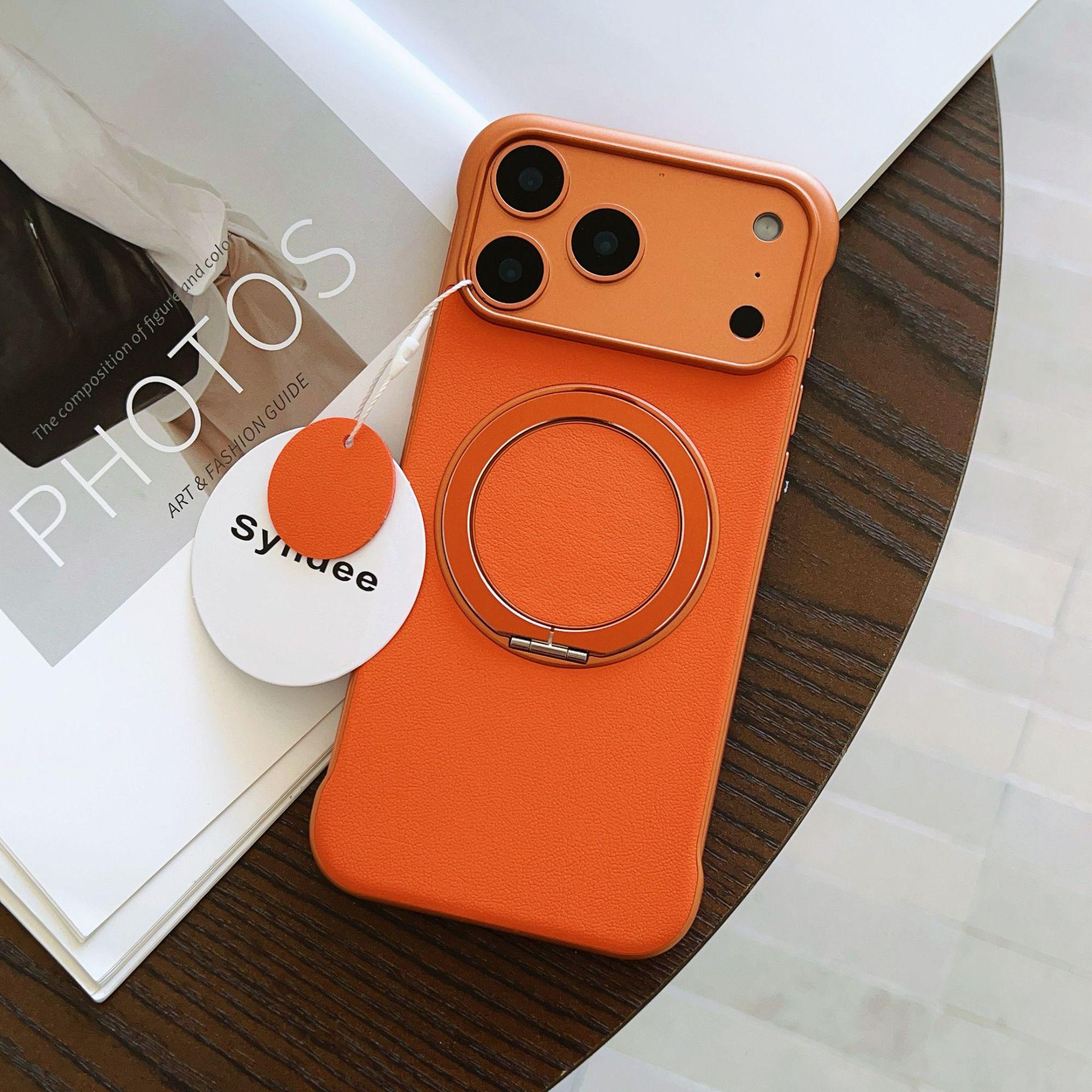 

iPhone 17 Magnetic Leather Case with Rotating Stand - Fits Apple 16 Pro Max 16