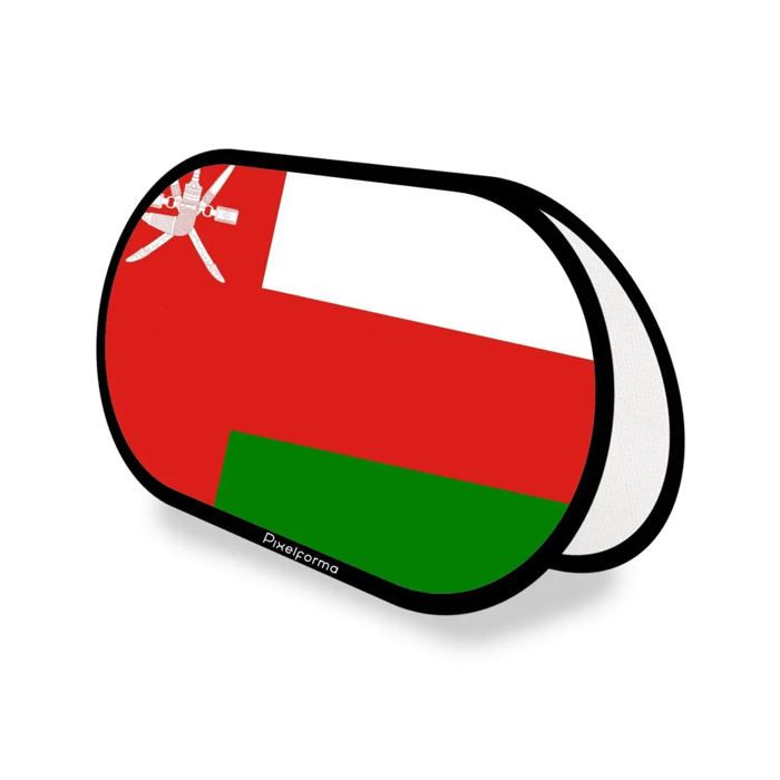 Drapeau - Oman - Ovale - 70 x 120 cm - Polyester - Impression recto/verso