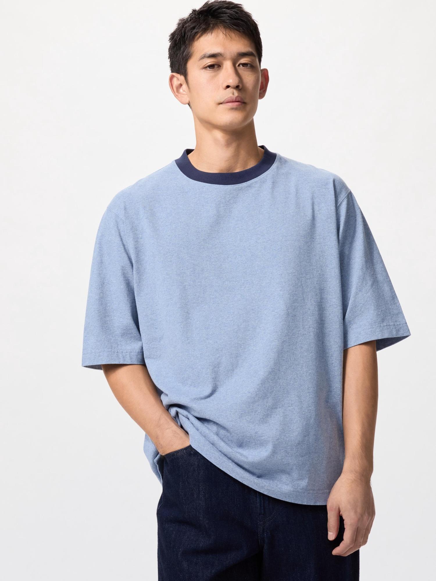 

Uniqlo Oversized Bicolor T Ringer 64 BLUE/MEN XL