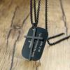 Vnox Personalized The Bible Cross Dog Tag Necklaces For Men Women ,Black Stainless Steel Custom Prayer Christian Jewelry