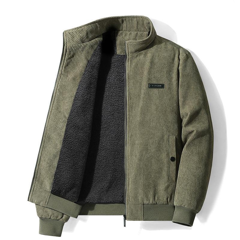 Men's thermal fleece thickened autumn and winter jacket stand-up collar casual jacket middle-aged and young thermal jacket jacket