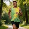 Men's Casual Sleeveless Tank Top Sport Breathable Lightweight Muscle Shirt with Abstract Ink Splash Print for Outdoor Gym Training