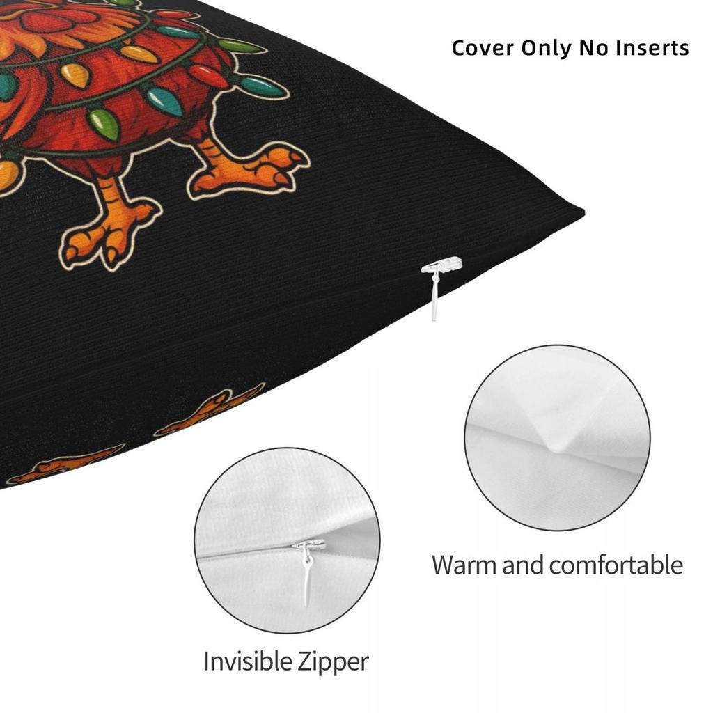 Pillow Case F-Caw-F Christmas Chicken (2) Soft Pillow Cover Cute Funny Cushion Cover Printed Pillowcases For Living Room Chair
