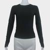 Woman Clothing Long Sleeve T-shirt Slim Fit Tops Female O-Neck Knitted Close-fitting Tee Shirt Street Wear 2024