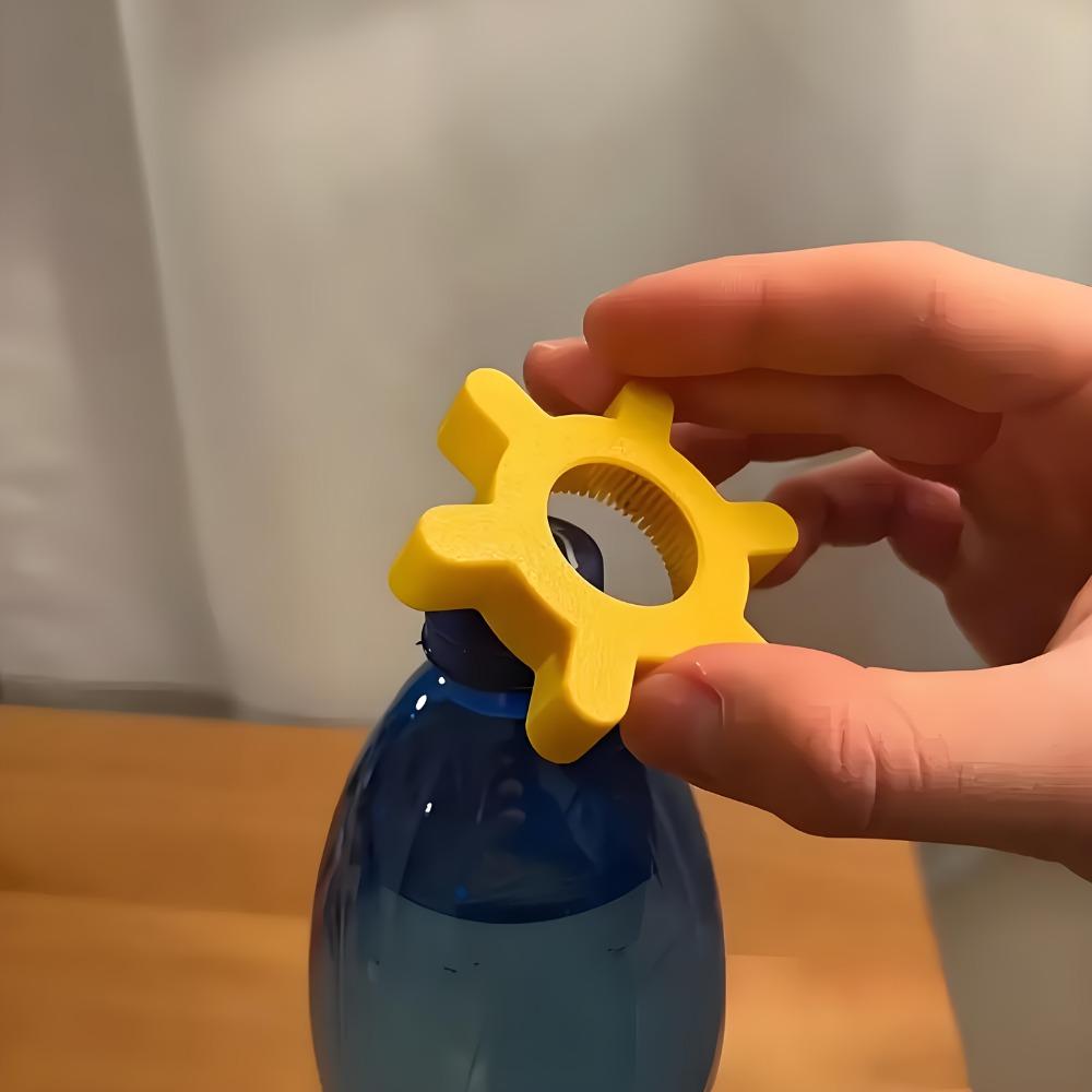 [Easy-Grip Bottle Opener] Easy-Grip Manual Bottle Opener - 1 Yellow Plastic Can Lifter with Ergonomic Handle