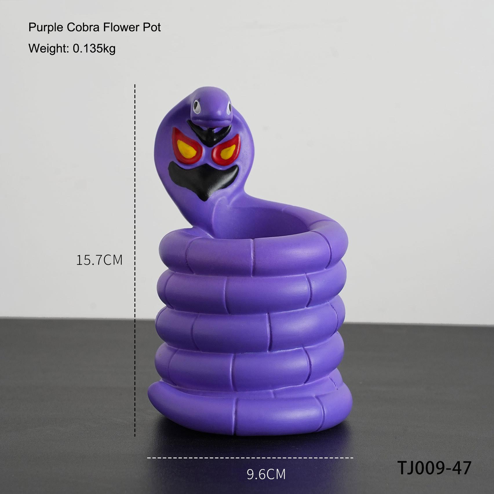 

Creative Purple Cobra Flowerpot Green Potted Plants Container Home Courtyard Garden Decoration Resin Handicrafts Ornament Gift