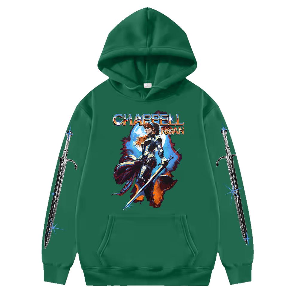 

Chapel Roan Metal Rock Graphic Hoodies Chappell Roan Hot Game Merch Streetwear Women Men Harajuku Fashion Long Sleeve Pullovers XS темно-зеленого