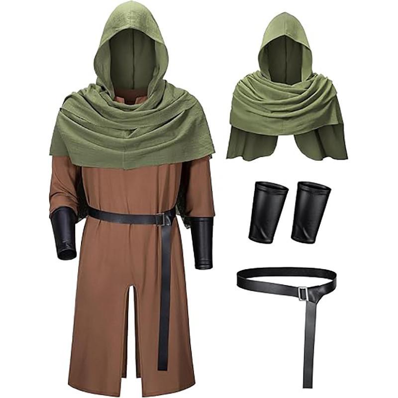 Medieval Renaissance Pirate Knight Cosplay Costume With Cape For Halloween Stage Performance