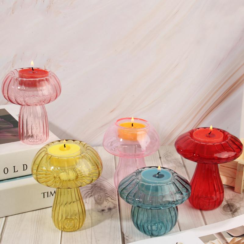 1 szt. Świecznik w kształcie grzyba Minimalistyczny wazon z wzorem grzyba Romantyczne ozdoby na biurko Dekoracyjne ozdoby 5 stylów