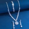 New Light Luxury Cold Wind Necklace Earrings Set Women'S Zircon Bridal Jewelry Wedding Dress Evening Dress Accessories