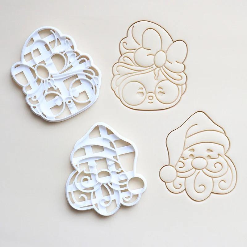 Christmas Cookie Cutters Santa Claus Shaped Baking Molds Xmas Biscuit Embossing Mould Kitchen DIY Cake Dessert Decor Accessories