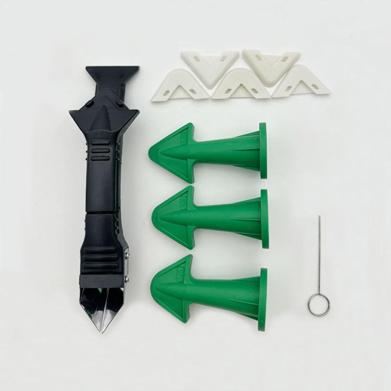 Stainless Steel Scraper & Glue Nozzle Tool for Sealing, Caulking, and Grouting