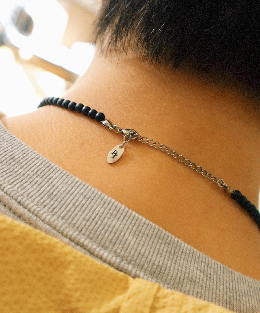 Bicycletrophy Bt Gemstone Necklace 02 (4Mm Matte Onyx)