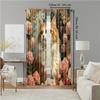 2 Pcs   Versatile Polyester Transparent Curtains for Home Decoration Rose Cat for Use In Bedrooms and Living Rooms