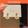 Boucles d'oreilles géométriques en zircon style cour vintage pour femmes avec finition aiguille dorée et argentée