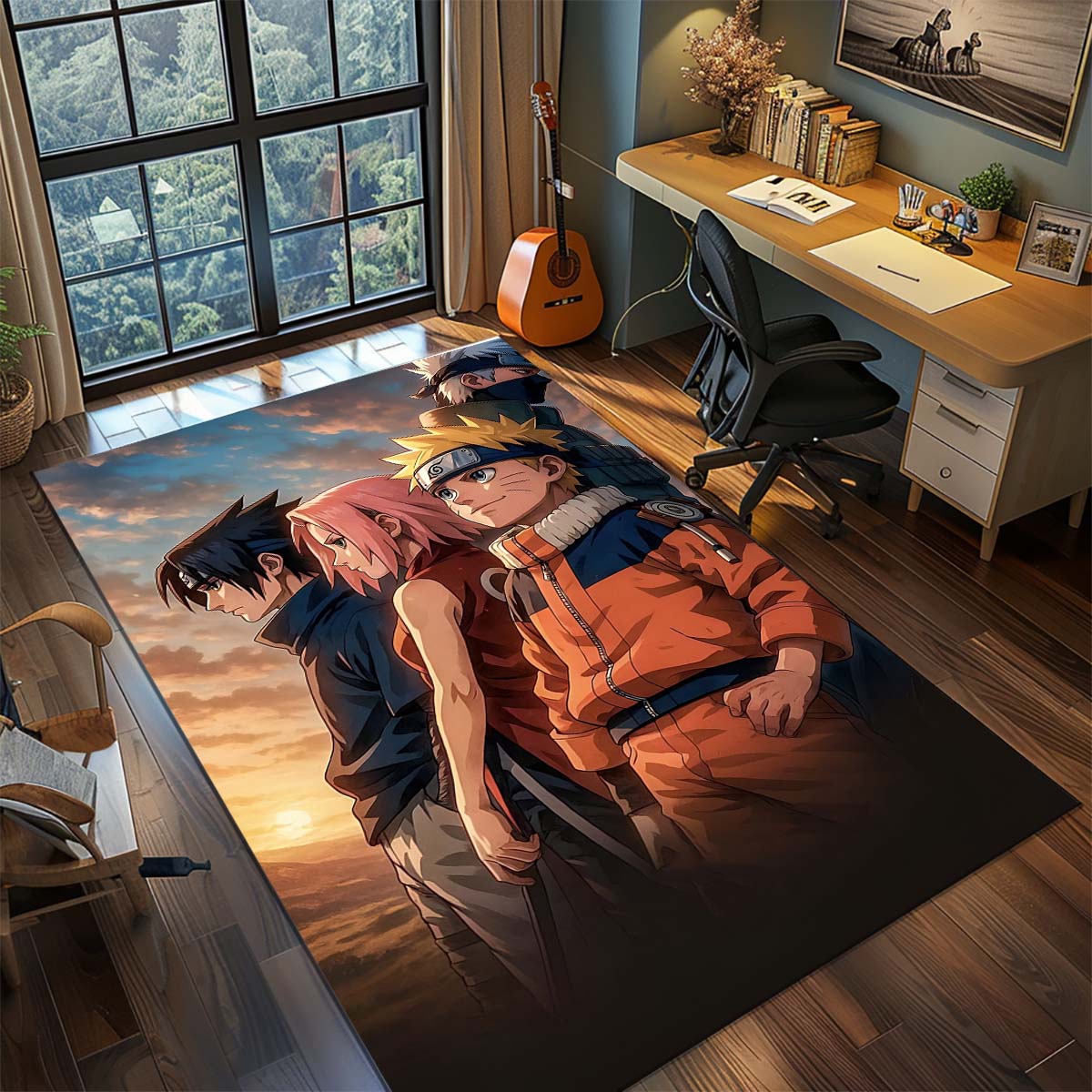 

Naruto Anime Rug Carpet Large Area Rug Non Slip Washable Floor Mat Gamer Room Bedroom Home Decor 60x90cm