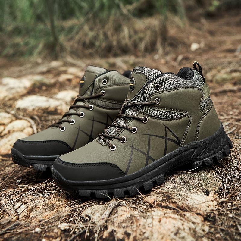 626 Men's Shoes Outdoor Hiking High Top Leather Surface Wear-resistant Off-road Oversized Workwear Sports