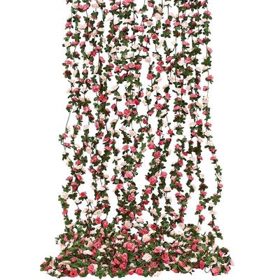 8.2 FT Konstgjorda Blommor Växter 45 Huvuden Falska Rosrankor Blommor Hem Hotell Kontor Bröllopsfest Trädgård Hantverk Konst Dekoration