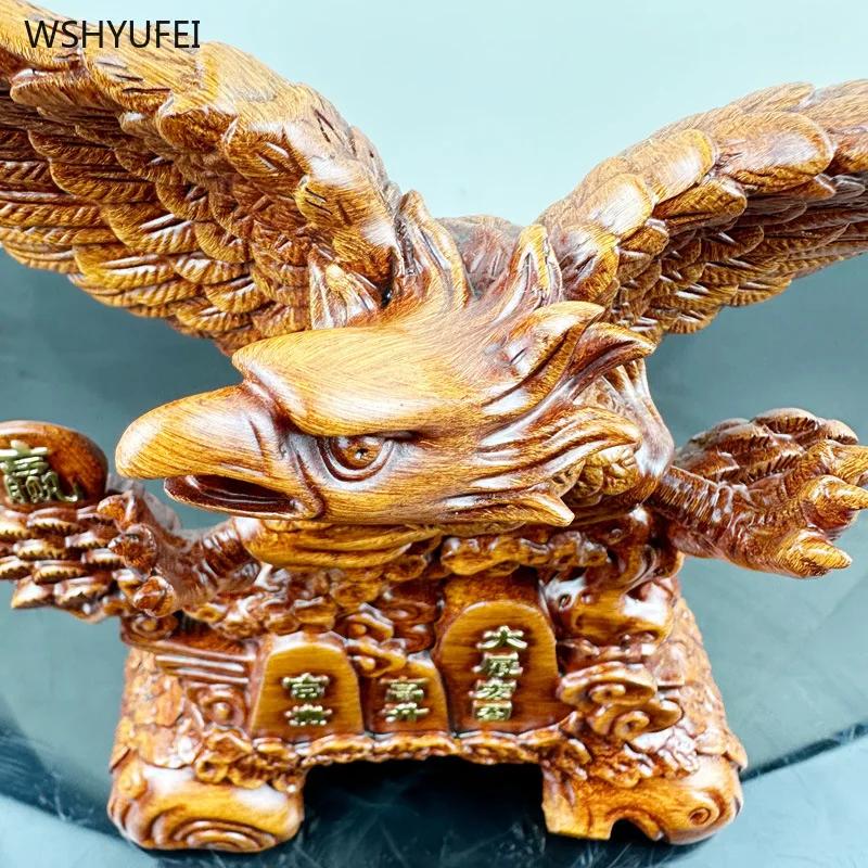 1 Pc Grand Exhibition Eagle Decoration Imitation Wood Carving Crafts Living Room Home Decoration Housewarming Gift Blessing