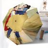 Snow White, Prince Charming Automatic Opening and Closing Umbrella - 8 Ribs Portable Folding Umbrella with Plastic Handle, Suitable for Leis
