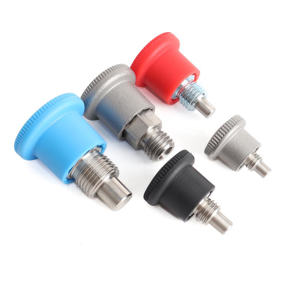 KST218 Edelstahl/Kohlenstoffstahl Dübel Drei Farben Knopf Nicht-Arretierender Indexbolzen Grobgewinde Mini Indexierbolzen