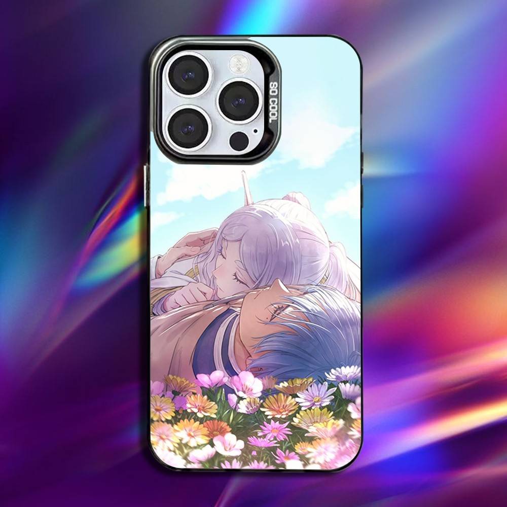 Anime Sousou No F-Frieren Phone Case For iPhone 16,15,14,13,12,11,Pro,Max,Plus,Mini,XS,SE Anti Fall Black Matte Hard Bumper