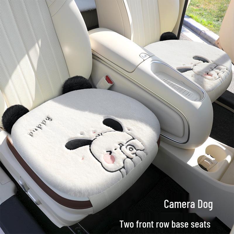 Winter Plush Cute Cartoon Car Seat Cushion - High-End Interior Accessory