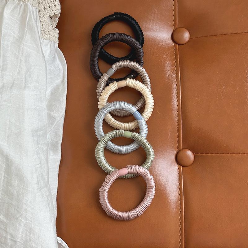 1 pieza Nuevas Bandas de Pelo de Seda Coreanas de Alta Calidad Diademas Mujeres Niñas Dulce Color Puro Bandas Elásticas de Goma Cuerdas para el Pelo Accesorios