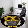 1pc Sunflower Owl Office Round Area Rug, Indoor Mat Suitable ForOffice, Under Office Chairs Bedroom Living Room Home Decor, Room Deco T056