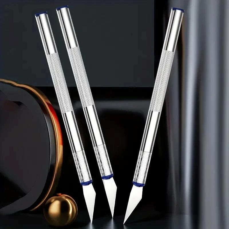 13ks Kovový řezbářský nůž Pero Umělecké vyřezávání těsnění Ruční Kombinace Odřezky papíru Protiskluzová pomůcka precizní nástroj pro vlastní opravu