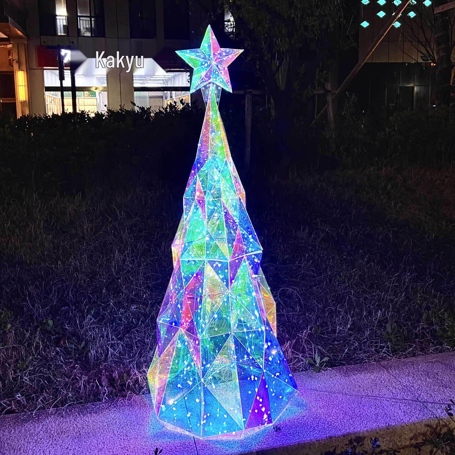 Iridescent LED Reindeer & Tree Display Flat Plug
