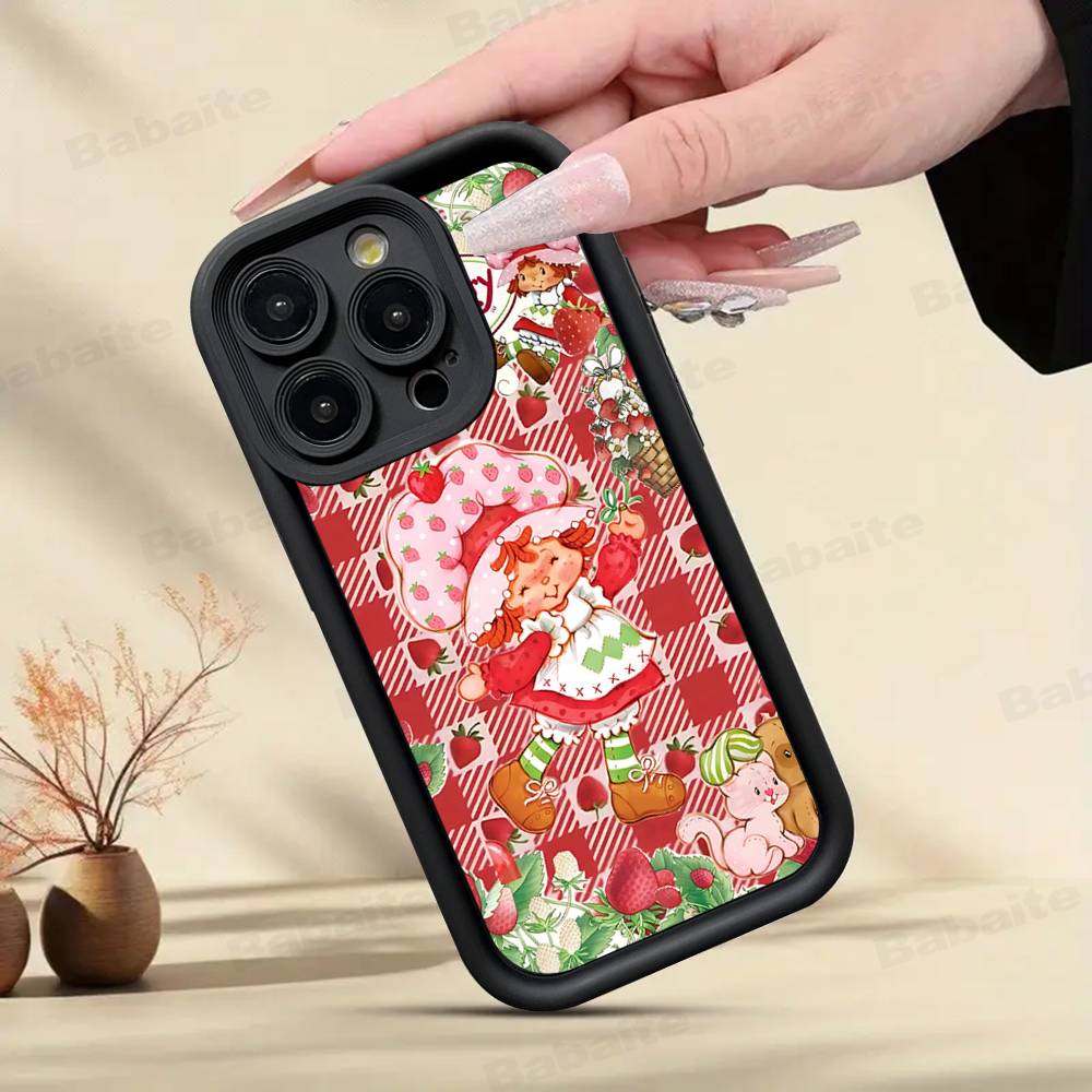 Girl Pink Strawberry S-Shortcake TPU Phone Cover For Iphone 17 16 15 14 13 12 11 Pro Max Plus Case Cover