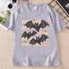 Vintage Bat Halloween TShirt Spooky Season Tee Fall Top Boho Witchy Goth Apparel T Shirts Casual Round Neck Printed Tshirts