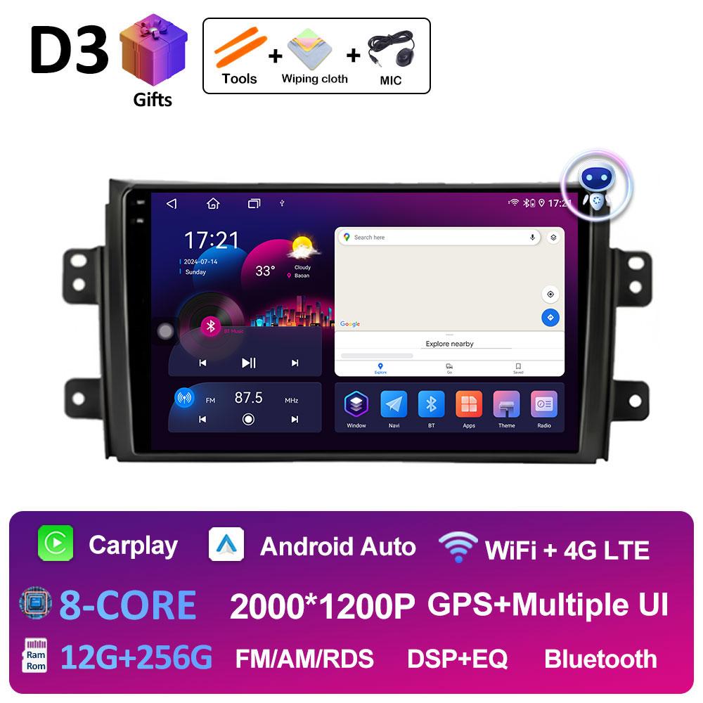 Wireless Carplay Android Intelligent System For Suzuki SX4 SX 4 2006 2007 2008 2009 - 2013 Bluetooth QLED IPS Screen Accessories