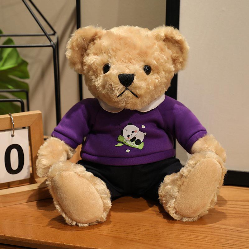 Trendy Plush Teddy Bear in Hoodie: Formal Wear Cloth Doll Ornament