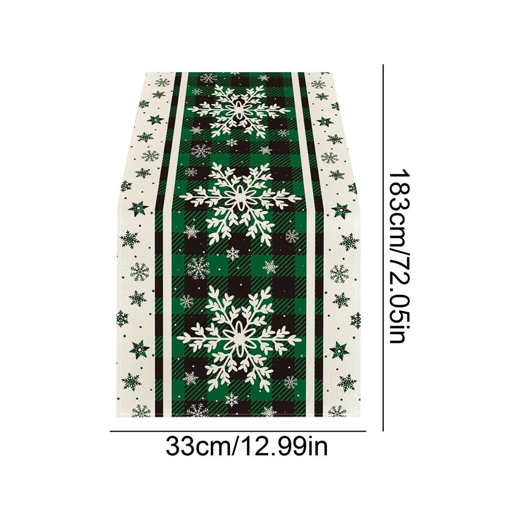 Checkered Snowflake Christmas Table Runner, Seasonal Winter Kitchen Table Decoration, Suitable For Home Party Decoration