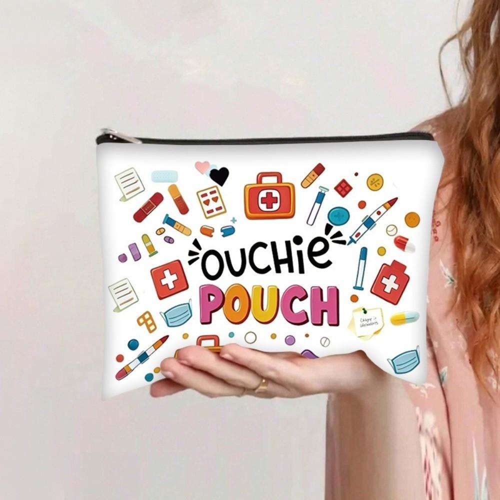 Zipper Closure Cosmetic Bag Print Pattern Makeups Organizer New Cable Organizer Bag for Office